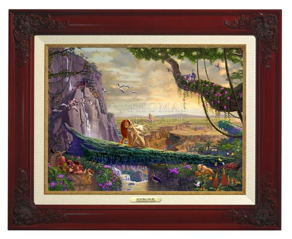 Thomas Kinkade 12" x 16" Framed Canvas Classics:"Disney The Lion King – Return to Pride Rock"