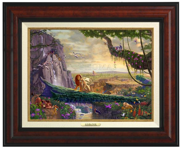 Thomas Kinkade 12" x 16" Framed Canvas Classics:"Disney The Lion King – Return to Pride Rock"