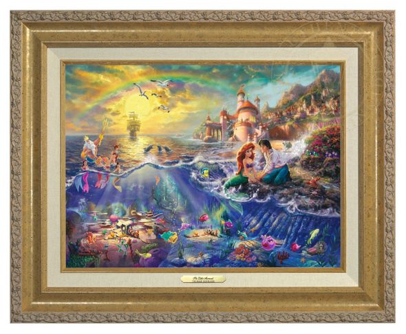 Thomas Kinkade 12" x 16" Framed Canvas Classics:"Disney The Little Mermaid"