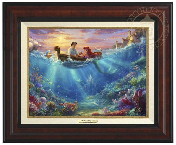 Thomas Kinkade 12" x 16" Framed Canvas Classics:"Disney The Little Mermaid Falling in Love"