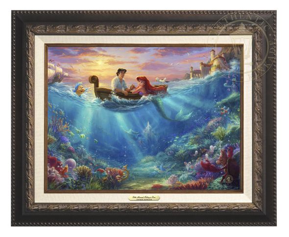 Thomas Kinkade 12" x 16" Framed Canvas Classics:"Disney The Little Mermaid Falling in Love"