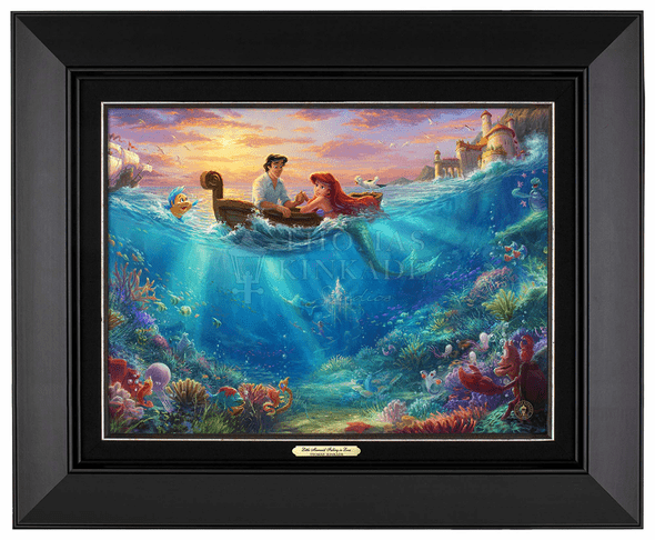 Thomas Kinkade 12" x 16" Framed Canvas Classics:"Disney The Little Mermaid Falling in Love"
