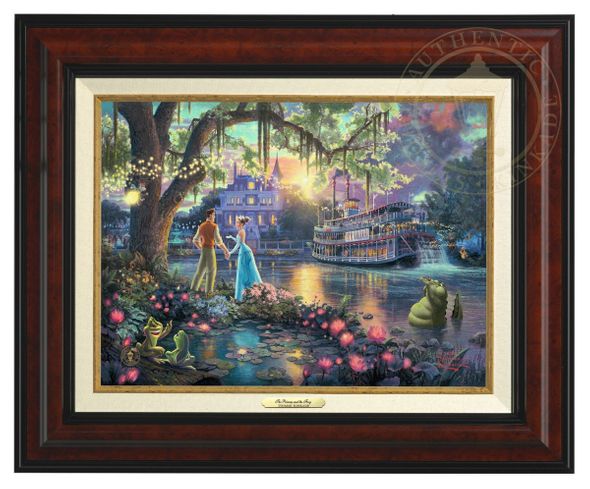 Thomas Kinkade 12" x 16" Framed Canvas Classics:"Disney The Princess and the Frog"