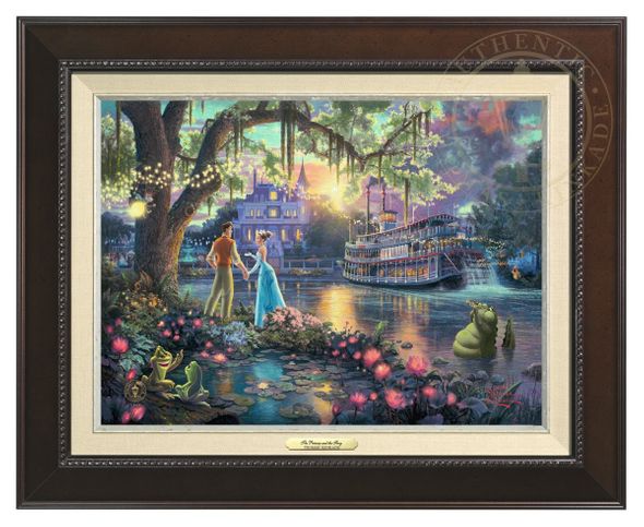 Thomas Kinkade 12" x 16" Framed Canvas Classics:"Disney The Princess and the Frog"
