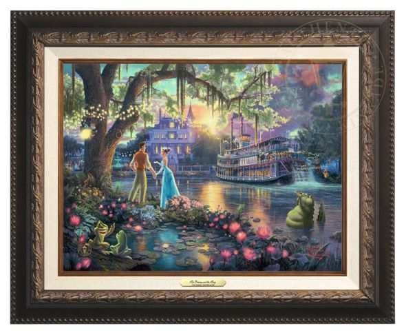Thomas Kinkade 12" x 16" Framed Canvas Classics:"Disney The Princess and the Frog"