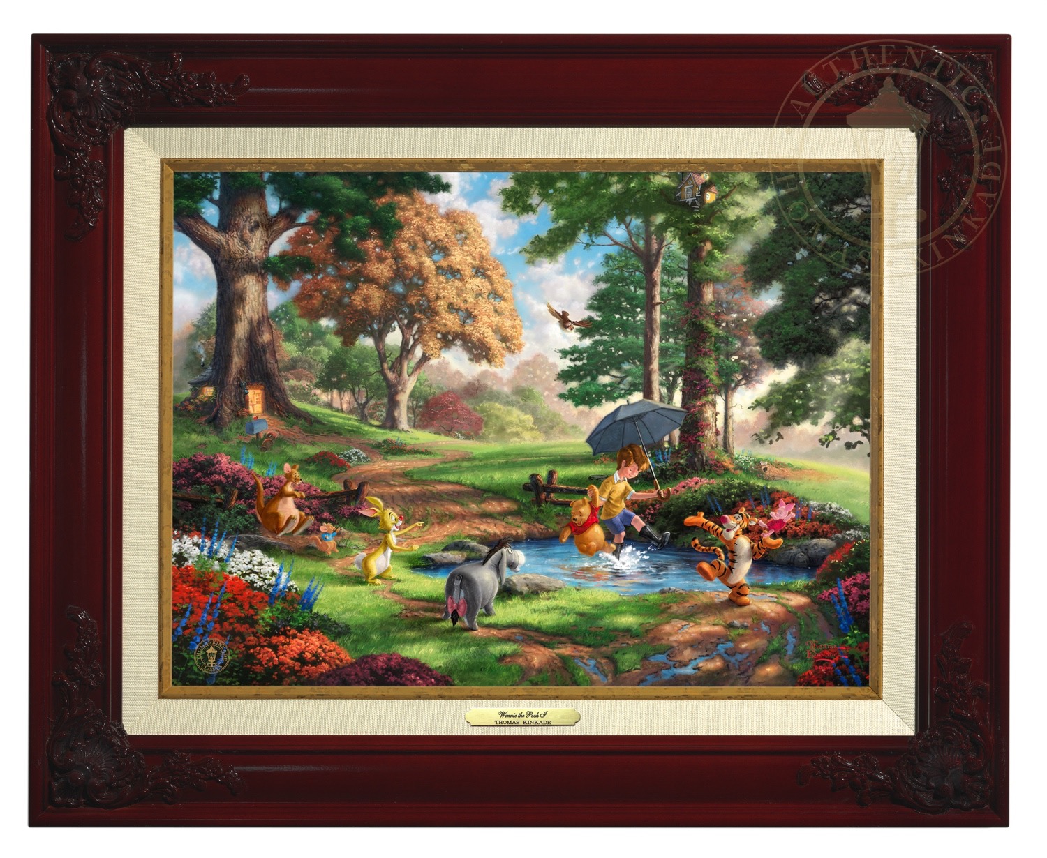 Thomas Kinkade 12" x 16" Framed Canvas Classics:"Disney Winnie the Pooh I"