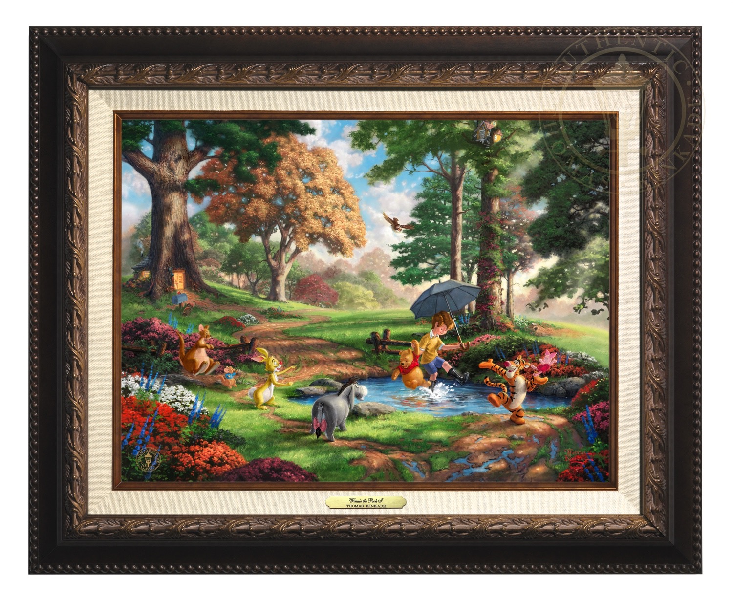 Thomas Kinkade 12" x 16" Framed Canvas Classics:"Disney Winnie the Pooh I"