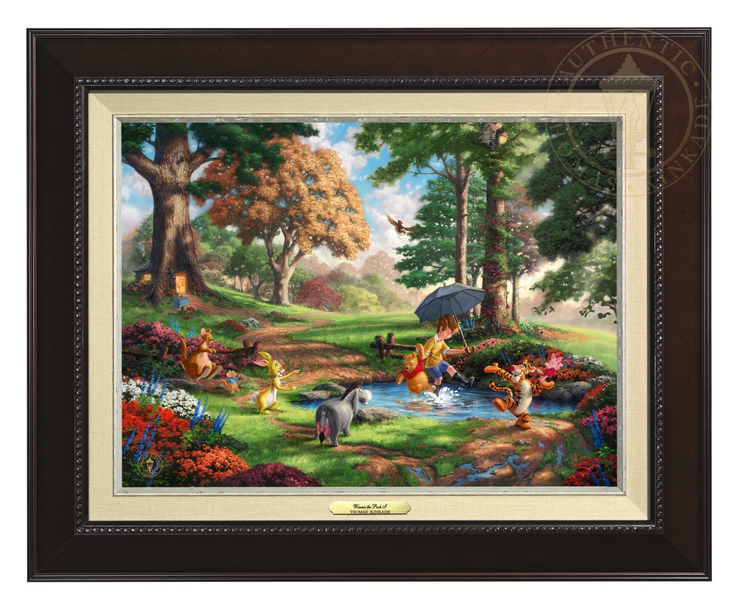 Thomas Kinkade 12" x 16" Framed Canvas Classics:"Disney Winnie the Pooh I"