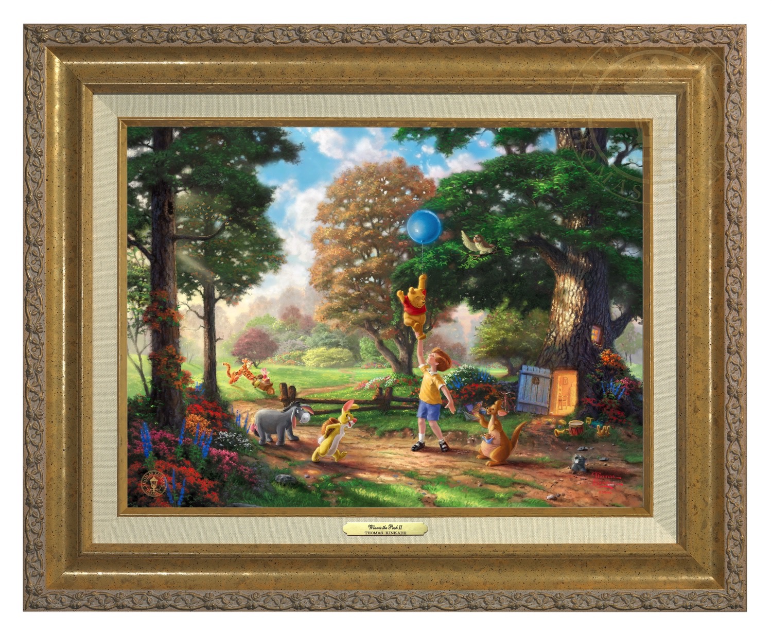 Thomas Kinkade 12" x 16" Framed Canvas Classics:"Disney Winnie the Pooh II"
