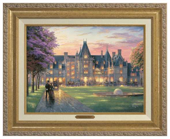 Thomas Kinkade 12" x 16" Framed Canvas Classics:"Elegant Evening at Biltmore"