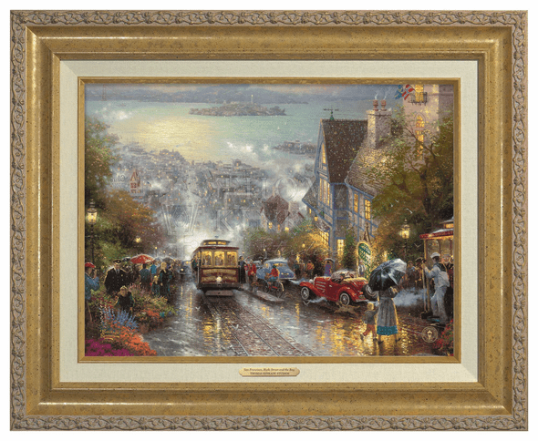 Thomas Kinkade 12" x 16" Framed Canvas Classics:"Hyde Street and the Bay, San Francisco"