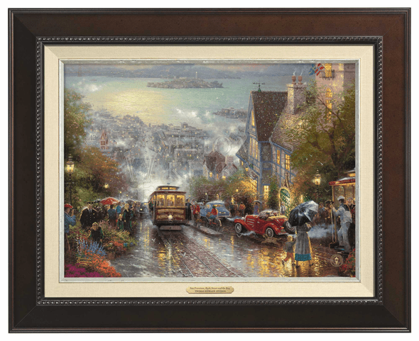 Thomas Kinkade 12" x 16" Framed Canvas Classics:"Hyde Street and the Bay, San Francisco"