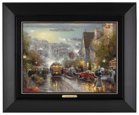 Thomas Kinkade 12" x 16" Framed Canvas Classics:"Hyde Street and the Bay, San Francisco"