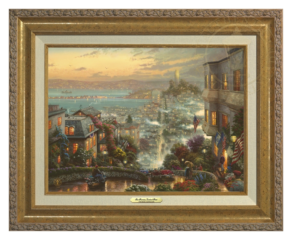 Thomas Kinkade 12" x 16" Framed Canvas Classics:"San Francisco, Lombard Street"