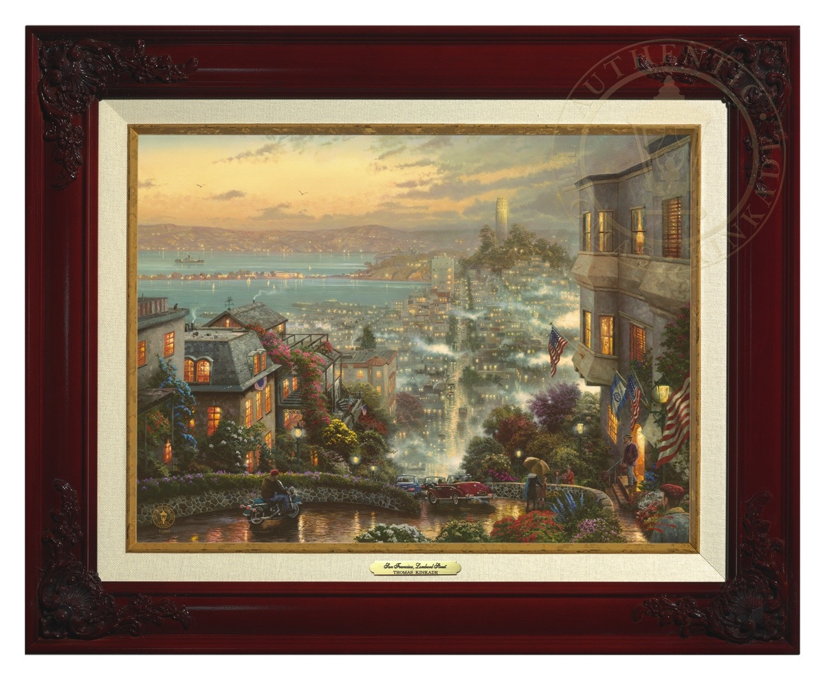 Thomas Kinkade 12" x 16" Framed Canvas Classics:"San Francisco, Lombard Street"