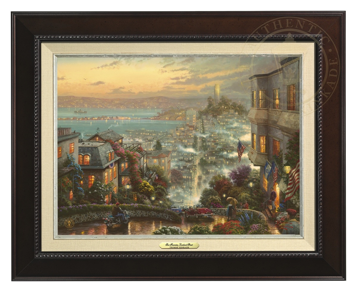 Thomas Kinkade 12" x 16" Framed Canvas Classics:"San Francisco, Lombard Street"
