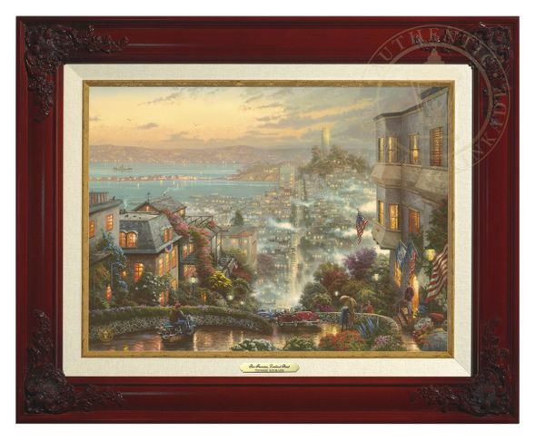 Thomas Kinkade 12" x 16" Framed Canvas Classics:"San Francisco, Lombard Street"