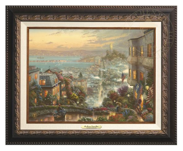 Thomas Kinkade 12" x 16" Framed Canvas Classics:"San Francisco, Lombard Street"