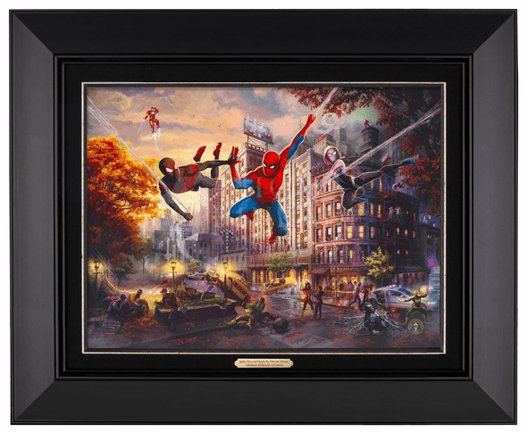 Thomas Kinkade 12" x 16" Framed Canvas Classics:"Spider-Man and Friends: The Ultimate Alliance"