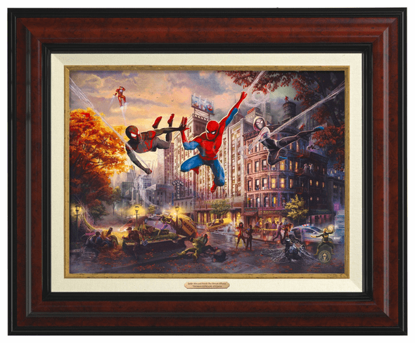 Thomas Kinkade 12" x 16" Framed Canvas Classics:"Spider-Man and Friends: The Ultimate Alliance"