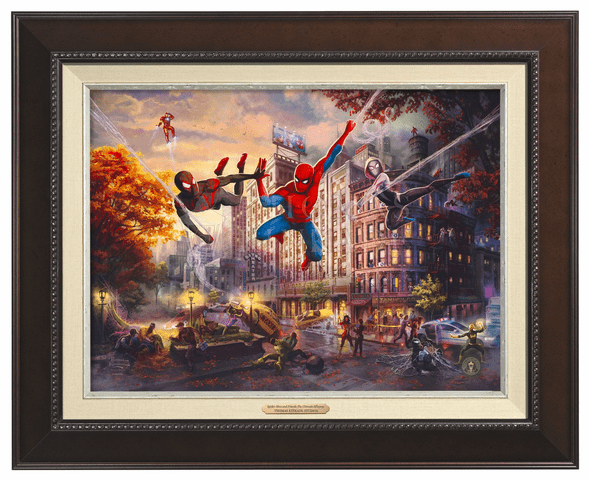 Thomas Kinkade 12" x 16" Framed Canvas Classics:"Spider-Man and Friends: The Ultimate Alliance"