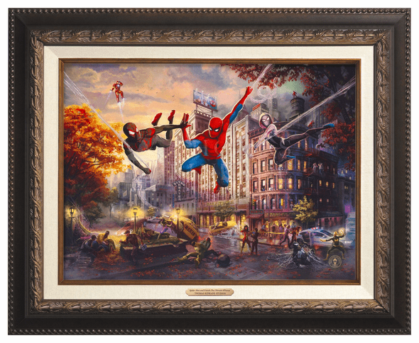 Thomas Kinkade 12" x 16" Framed Canvas Classics:"Spider-Man and Friends: The Ultimate Alliance"