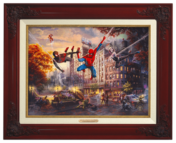 Thomas Kinkade 12" x 16" Framed Canvas Classics:"Spider-Man and Friends: The Ultimate Alliance"