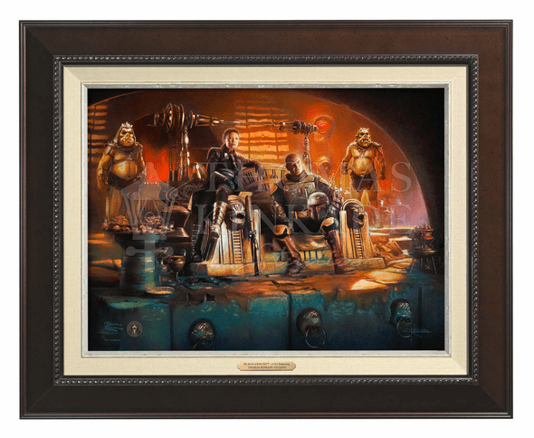 Thomas Kinkade 12" x 16" Framed Canvas Classics:"The Book of Boba Fett   A New Beginning"