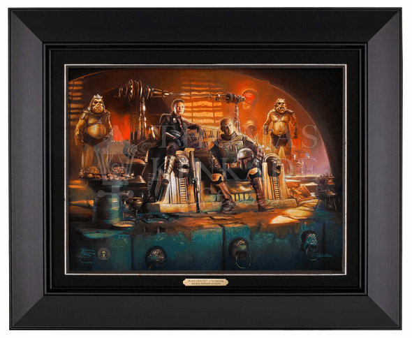 Thomas Kinkade 12" x 16" Framed Canvas Classics:"The Book of Boba Fett ™ – A New Beginning"