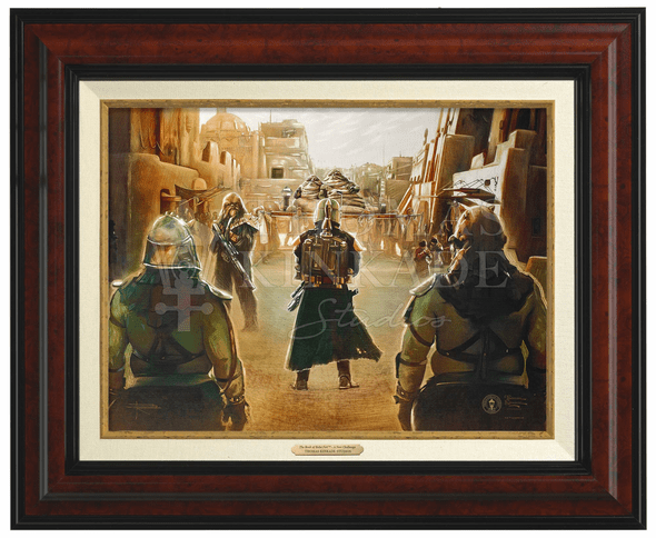 Thomas Kinkade 12" x 16" Framed Canvas Classics:"The Book of Boba Fett   A New Challenge"