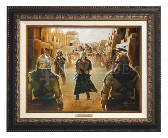 Thomas Kinkade 12" x 16" Framed Canvas Classics:"The Book of Boba Fett   A New Challenge"