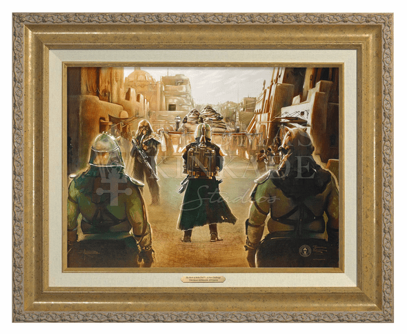 Thomas Kinkade 12" x 16" Framed Canvas Classics:"The Book of Boba Fett ™ – A New Challenge"