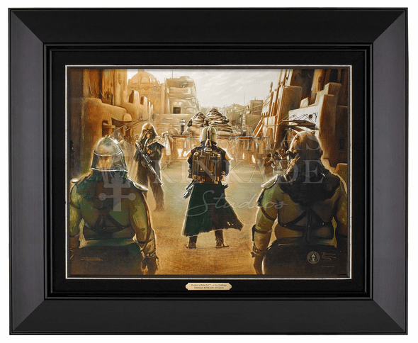 Thomas Kinkade 12" x 16" Framed Canvas Classics:"The Book of Boba Fett ™ – A New Challenge"