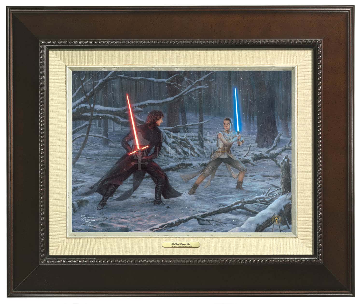 Thomas Kinkade 12" x 16" Framed Canvas Classics:"The Duel: Rey vs. Ren"
