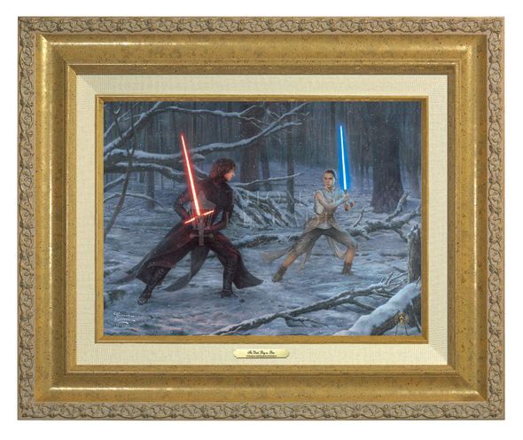 Thomas Kinkade 12" x 16" Framed Canvas Classics:"The Duel: Rey vs. Ren"
