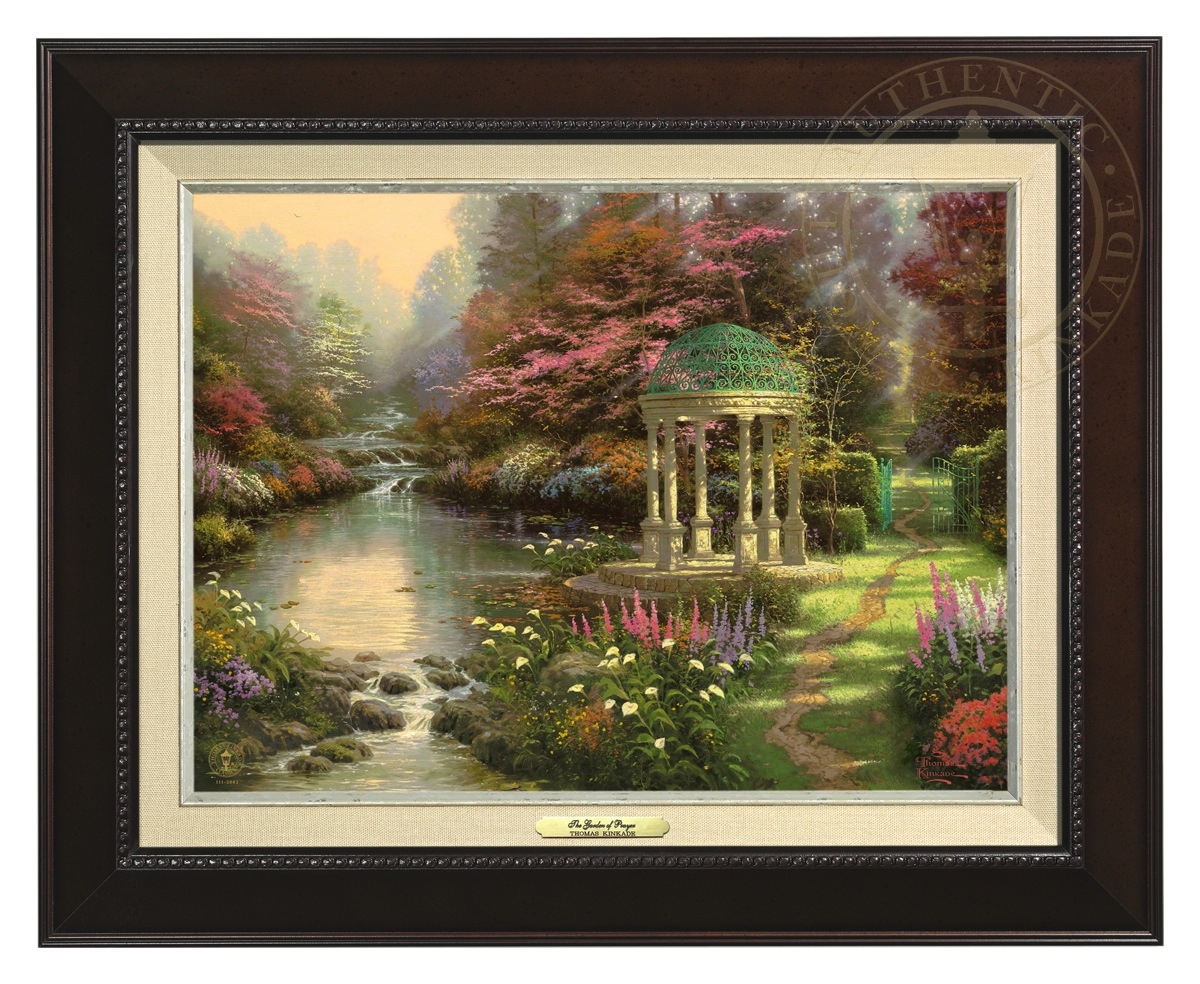 Thomas Kinkade 12" x 16" Framed Canvas Classics:"The Garden of Prayer"