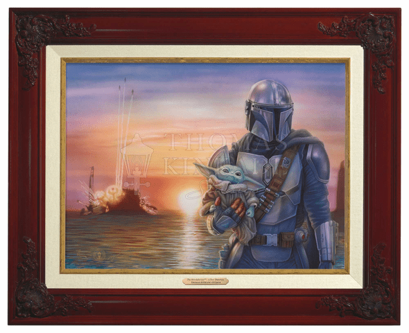 Thomas Kinkade 12" x 16" Framed Canvas Classics:"The Mandalorian   A New Direction"