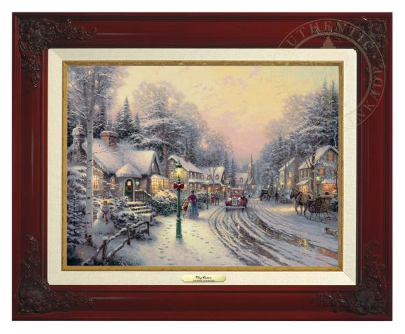 Thomas Kinkade 12" x 16" Framed Canvas Classics:"Village Christmas"