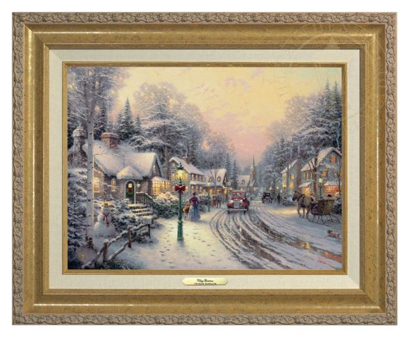 Thomas Kinkade 12" x 16" Framed Canvas Classics:"Village Christmas"