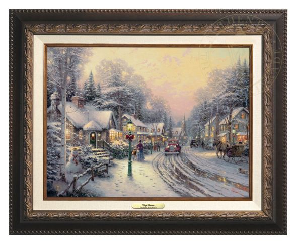 Thomas Kinkade 12" x 16" Framed Canvas Classics:"Village Christmas"