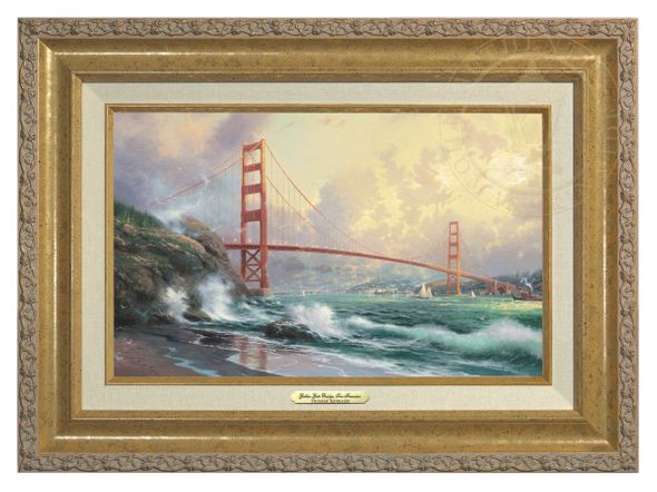 Thomas Kinkade 12" x 18" Framed Canvas Classics:"Golden Gate Bridge, San Francisco"