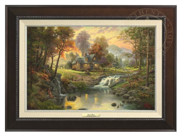 Thomas Kinkade 12" x 18" Framed Canvas Classics:"Mountain Retreat"