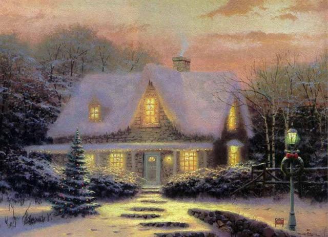 THOMAS KINKADE 12X16 Secondary Market Art: "CHRISTMAS EVE"