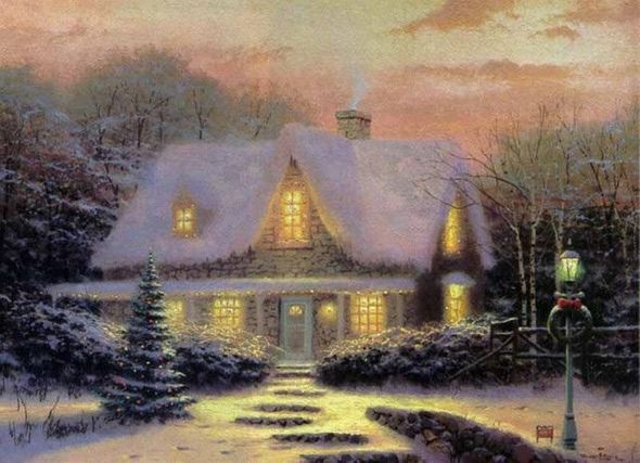 THOMAS KINKADE 12X16 Secondary Market Art: "CHRISTMAS EVE"