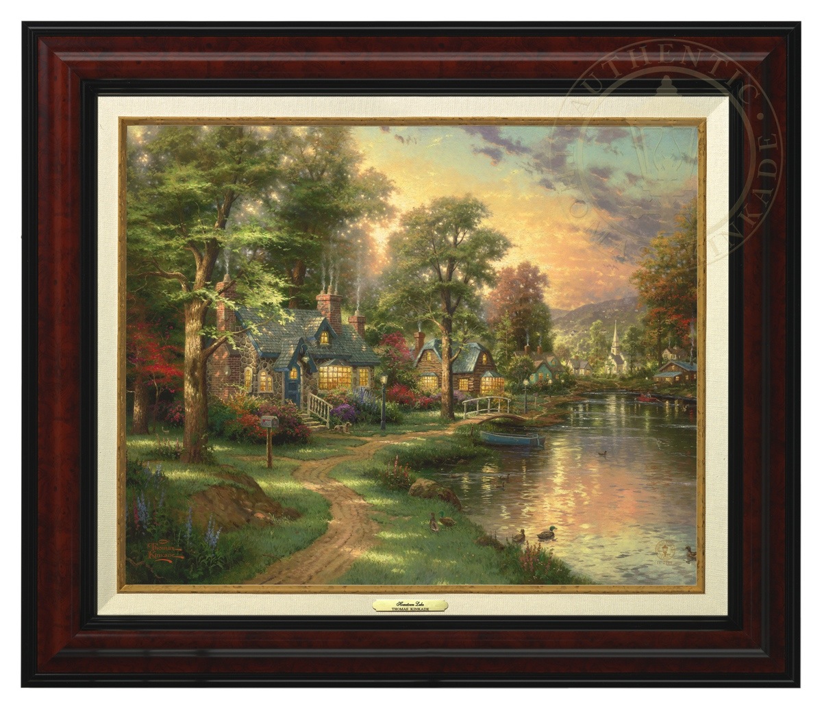Thomas Kinkade 16" x 20" Framed Canvas Classics:"Hometown Lake"