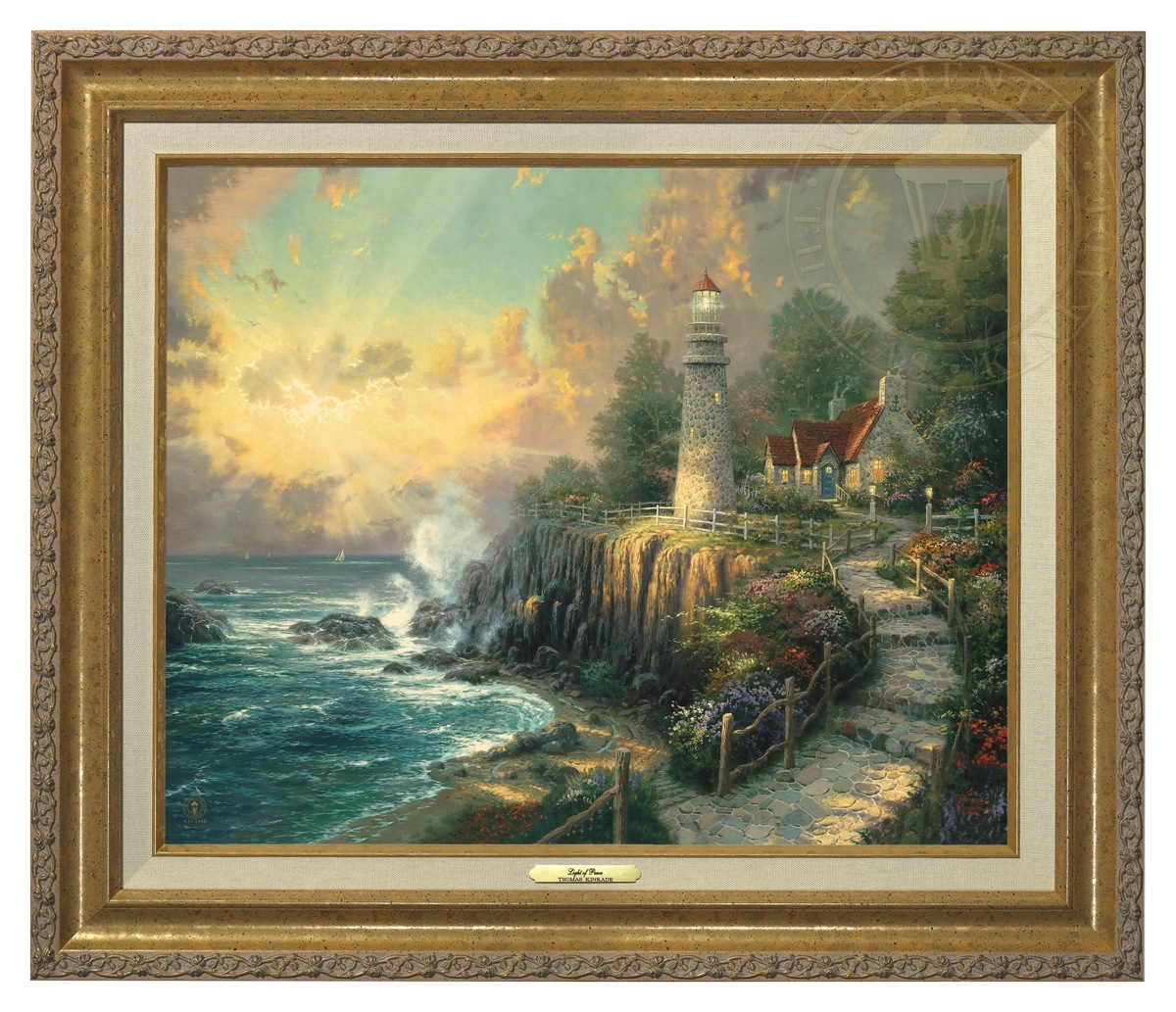 Thomas Kinkade 16" x 20" Framed Canvas Classics:"The Light of Peace"