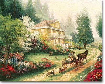 THOMAS KINKADE 16X20 Secondary Market Art: "SUNDAY APPLE HILL"