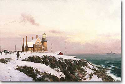 THOMAS KINKADE 18X27 Secondary Market Art: "BLOCK ISLAND"