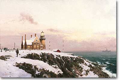 THOMAS KINKADE 18X27 Secondary Market Art: "BLOCK ISLAND"