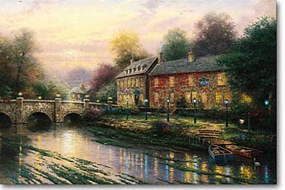 THOMAS KINKADE 18X27 Secondary Market Art: "LAMPLIGHT INN GPCNV"